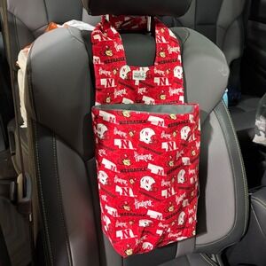 Car Trash/Utility Tote Bag Nebraska Cornhusker Design 9" w x4" dx 12" l Handmade